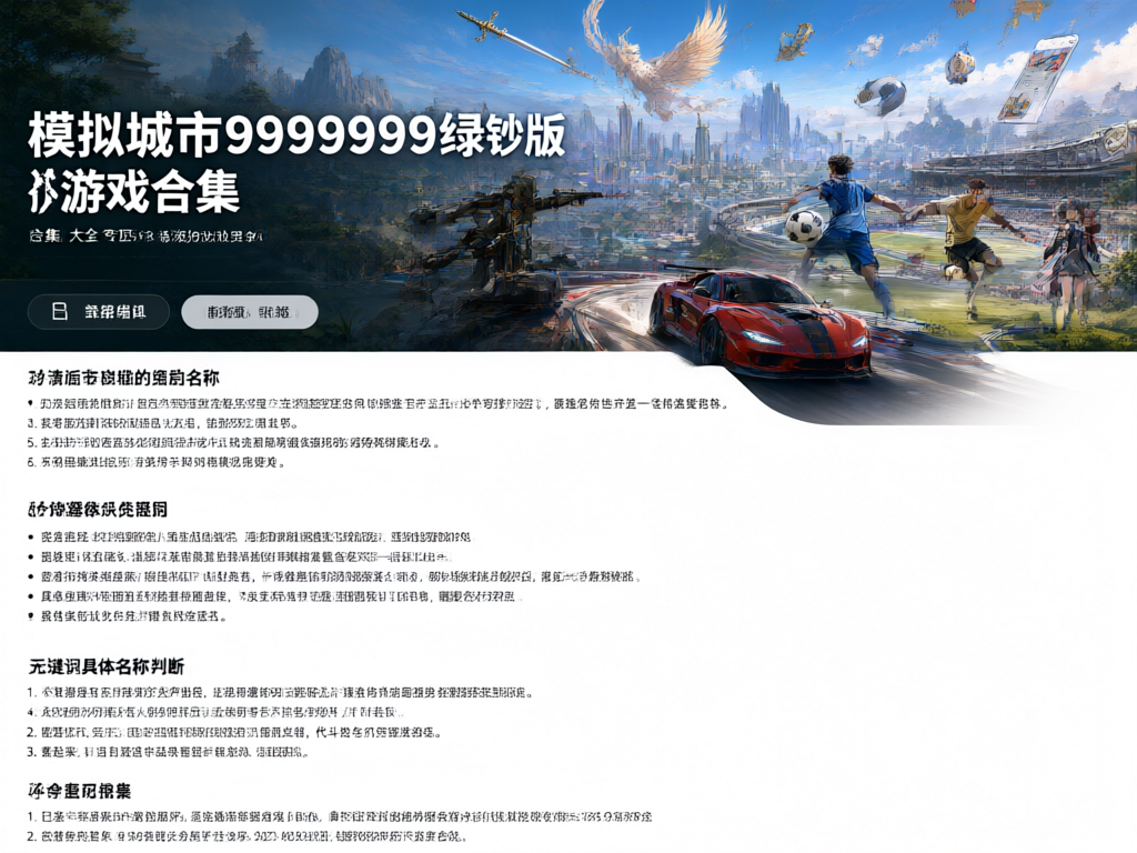 模拟城市9999999绿钞版游戏合集