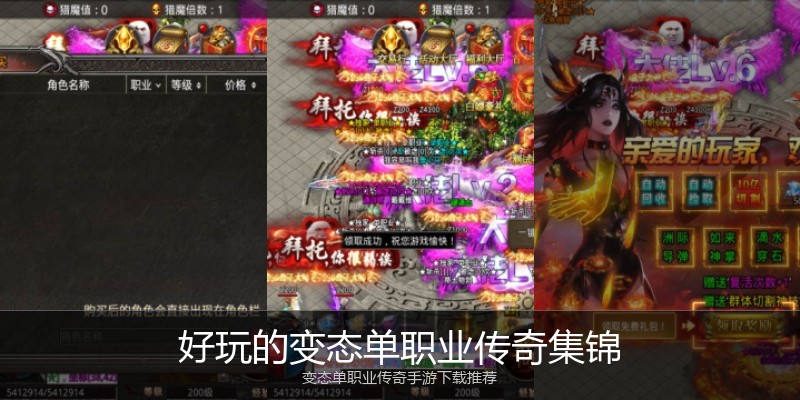 好玩的变态单职业传奇集锦